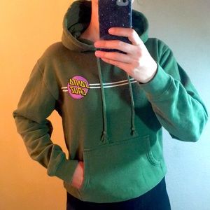 Santa Cruz Skater Hoodie Green and Purple Size L